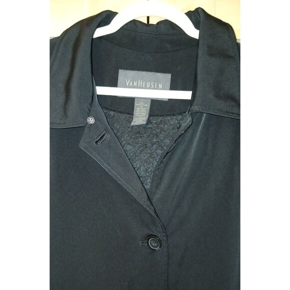 Van Heusen Women's Classic Black Jacket LARGE Mid-Length Oversized Mid-Weight - Picture 4 of 8